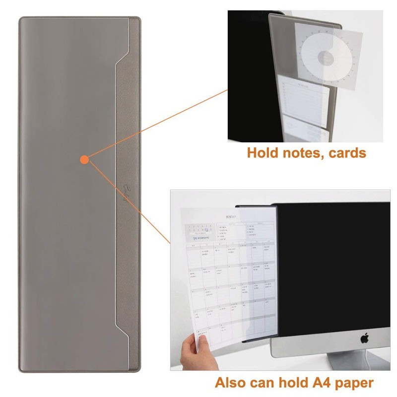 Monitor Side Panel Memo Message Board Sticky Notes Holder Transparent