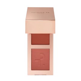 Patrick Ta Mini Major Headlines Double-Take Blush Duo, Rubor en Crema y Polvo, Acabado Radiante y Mate Suave, Tamaño Mini, She’s Blushing Rosey Taupe