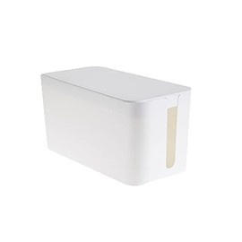 Caja de gestión de Cables, Caja organizadora de Cables para el hogar y la Oficina para Cubrir y Ocultar y regletas de alimentación y Cables, Protector de sobretensión (pequeña, Blanco)