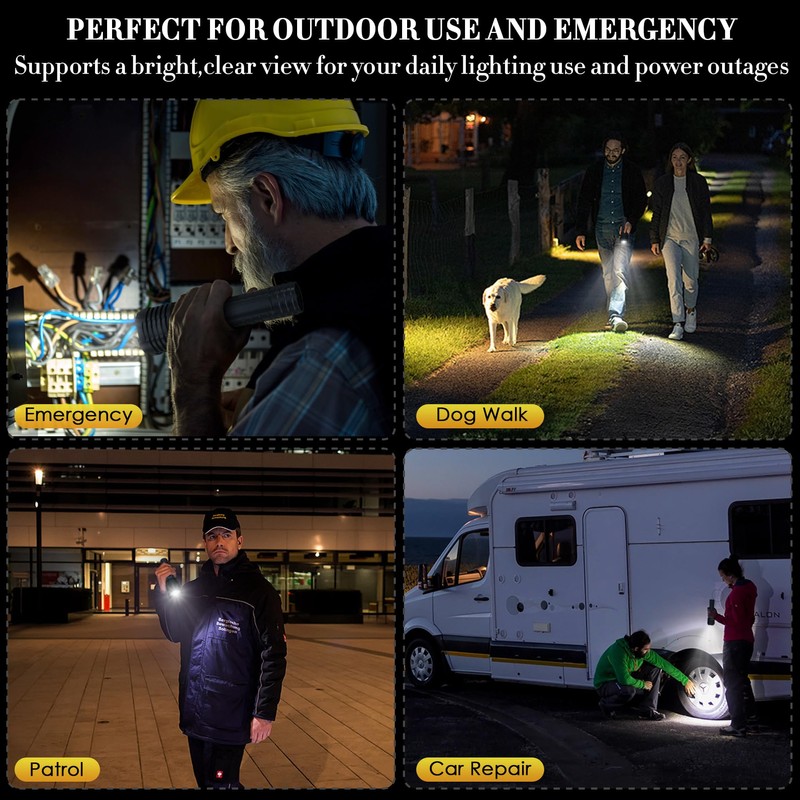 Weoxi Super Bright Rechargeable Flashlights 2400.000 High Lumen, Powerful LED