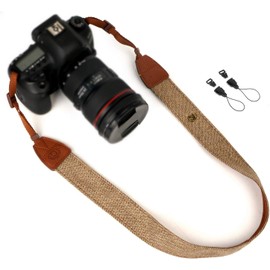 ANGO - Correa para Cámara Fotográfica con Sujetadores, Correa para cámaras réflex Digitales, Nikon, Canon, Sony, etc Correa Minimalista Vintage
