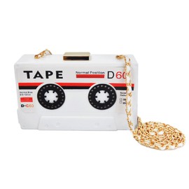 QZUnique Women's Elegant Tape Shaped Shoulder Bag Vintage Style Clutch Handbag White