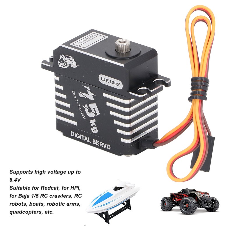 75KG Digital Steering Servo 180 Degree Control Angle Waterproof Full