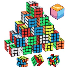 24PCS Mini Cubo, 3 × 3cm Juguetes de Juego de Rompecabezas de Fiesta de Cubo Mágico, Favores de Fiesta de Rompecabezas para Niños, Magic Puzzle Cube juguetes para Aaliviar El Estrés Niños & Adulto