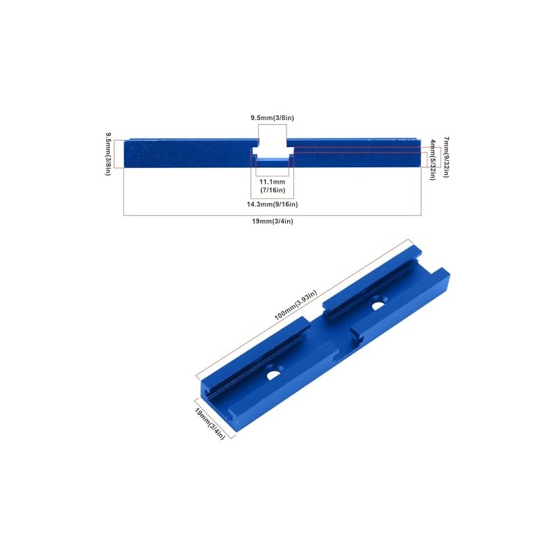 Iverntech 8 Piece Deep Blue T-Rail Intersection Set, T-Track Phillips