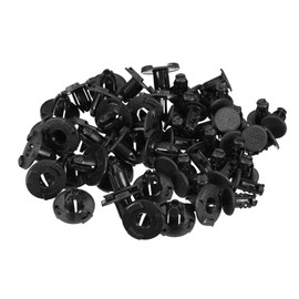 Motoforti Cowl Bumper and Fender Liner Push Clips, Engine Cowl Bumper Fender Clips, for Infiniti Q50 2014-2020, Plastic, No.155305323, Black, 30 Pcs