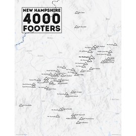 Best Maps Ever New Hampshire 4000 Footers 11x14 Print (Gray)
