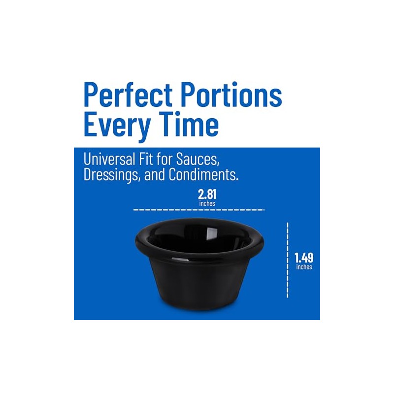 Carlisle 4312203 negro 2 onzas. Suave Ramekin (caja de 48)