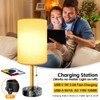 Bedside Desk Lamp for Bedroom, Table Lamp with USB A