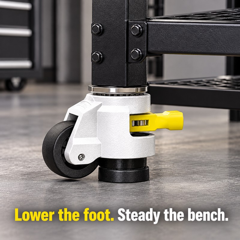 4 Pack Heavy Duty Retractable Leveling Casters, 2200 lb Capacity,
