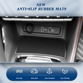 BIBIBO Rubber Mats Non-Slip Mats Compatible with MG ZS EV Facelift 2021-2024 (For Right Hand Drive), Rubber Car Mats, MG ZS Accessories, Centre Console Mats, Car Door Slot