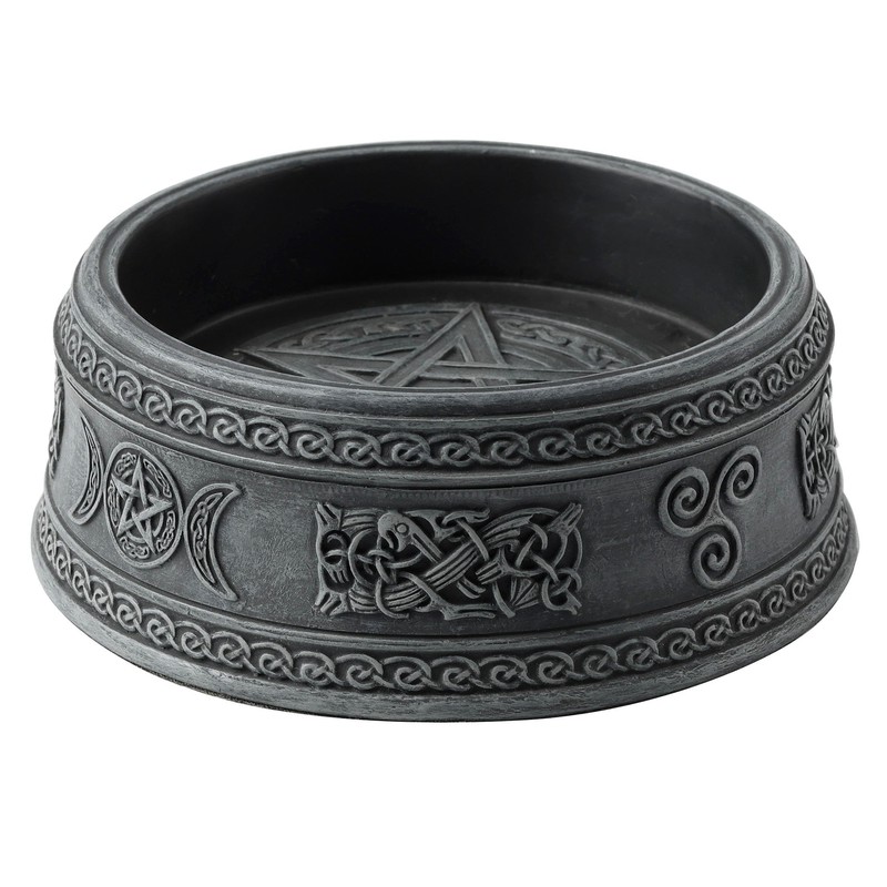 Veronese Design 5 1/2 Triple Moon Pentagram Round Container Resin