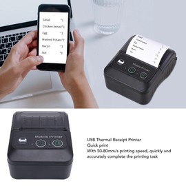 Zopsc Bluetooth Receipt Thermal Printer for Small Business, 203dpi Resolution 50 to 80mm S Print Speed, 58mm POS Receipt Printer for Clothing Industry Convenience Stores