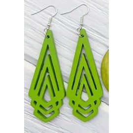 ⊹⊱❁ LANGE GRÜNE HOLZ OHRRINGE - SEHR GROSSE AUSGESTANZTE HOLZ SCHEIBEN MIT SILBERFARBENEN HAKEN ❁⊰⊹ leichte Tribal Ethno Ohrringe, silber & grün