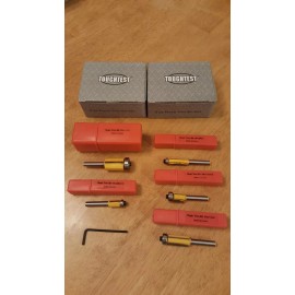 Toughtest Lot of 2 - D1601 ToughTest - 5 Piece Router Bit Set New In Box & Plastic Cases