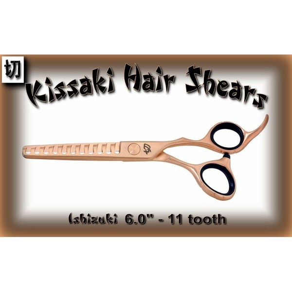 Kissaki Pro Hair Ishizuki 11t Rose Gold Titanium Hair Chunking Texturing  Shears
