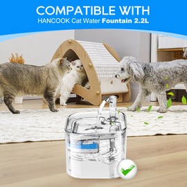 MyfatBoss Cat Water Fountain Filter, Replacement Carbon Filters for Hancook 2.2L Pet Drinking Fountain with Fountain Water Filter, 12 Pack