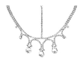 Women Silver Crystal Pendant Headband Wedding Headpieces Forehead Rhinestone Headband Chain for Bridal Hair Accessories (C#)
