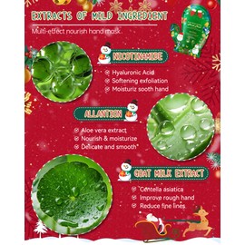 Hand Mask Set-5 Pairs Niacinamide Moisturizing Hand Mask, Nourish Gloves for Dry Cracked Hand, Repairing Hydrating Gloves for All Skin, Home Spa Treatment, Christmas Stocking Hand Care Bulk Gift Kit
