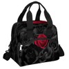 Black Red Roses Insulated Lunch Bag for Women Men Reusable