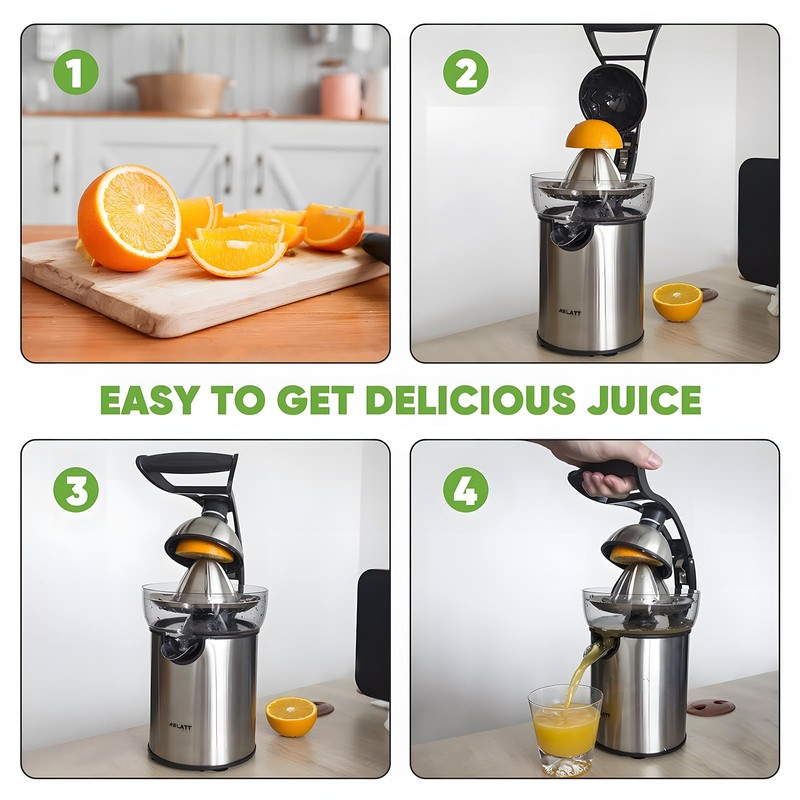 ASLATT Electric Citrus Juicer Squeezer Stainless Steel, Orange Juicer Electric,Homemade