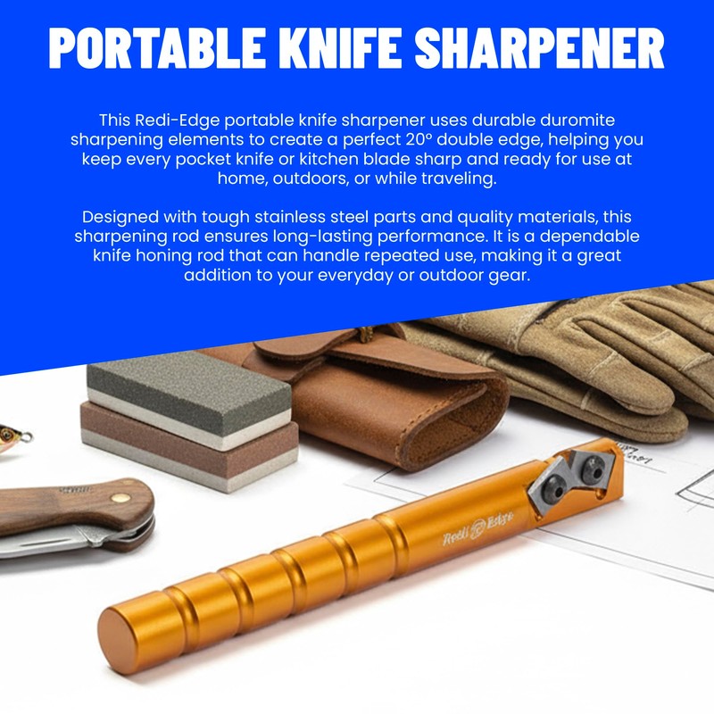 Redi-Edge Portable Knife Sharpener - Orange Pocket knife Sharpener with