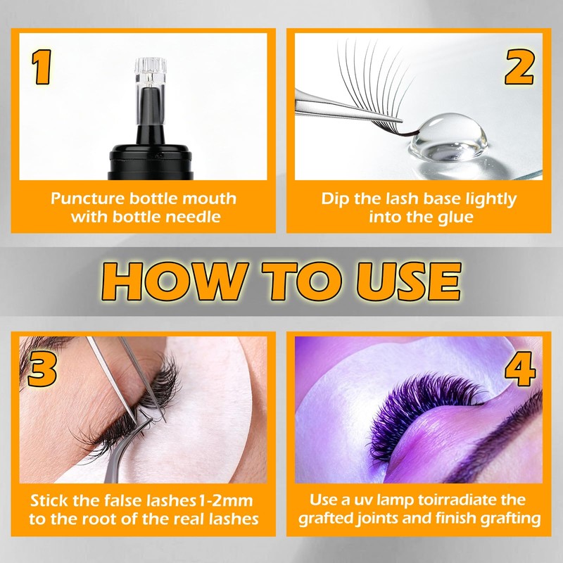 UV Lash Glue Eyelash Extension Glue 5ml 7-8 Weeks Retention