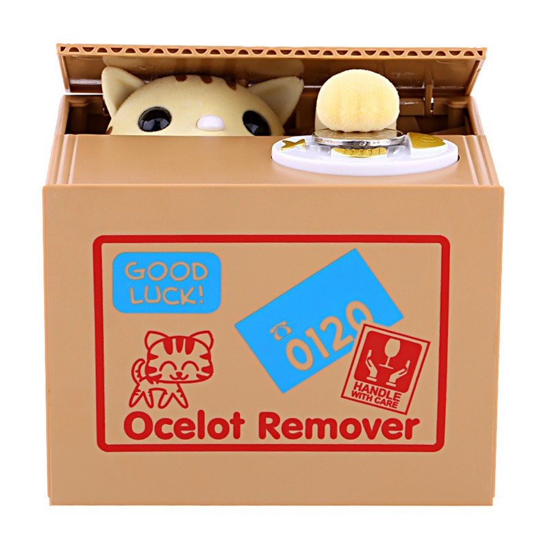 Cat Money Box Coin Bank, Automatic Stealing Coins Cents Bank