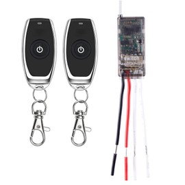 dstfuy 12V Wireless Switch,Dry Contact Remote Switch,with 2A Relay Mini Remote Switch for LED Lights, Electric Lock,Access Control System with164ft Long Range.