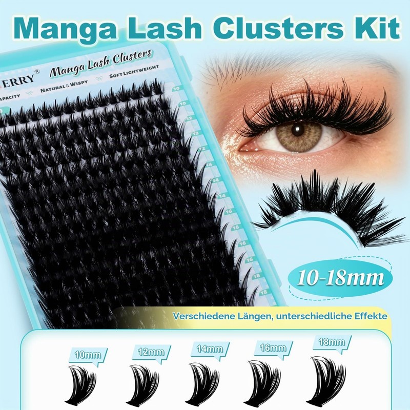 GEMERRY Manga Eyelash Extensions Kit 80D + Bond + Seal