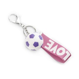 Keele football keychain for boys team sport for kids soccer key ring for men (Pink)