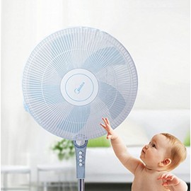 Creve Cell Fan Cover, Large Size, Safety Net, Anti-Dust, Fits 11.8 - 15.7 inches (30 - 40 cm), Blue (1 Piece)