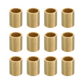 PATIKIL M6 Brass Spacers, 12 Pcs Metal Spacers Brass 6mm ID x 8mm OD x 10mm L Brass Spacers Screw Standoff for 1/4inch or M6 Screw Bolts