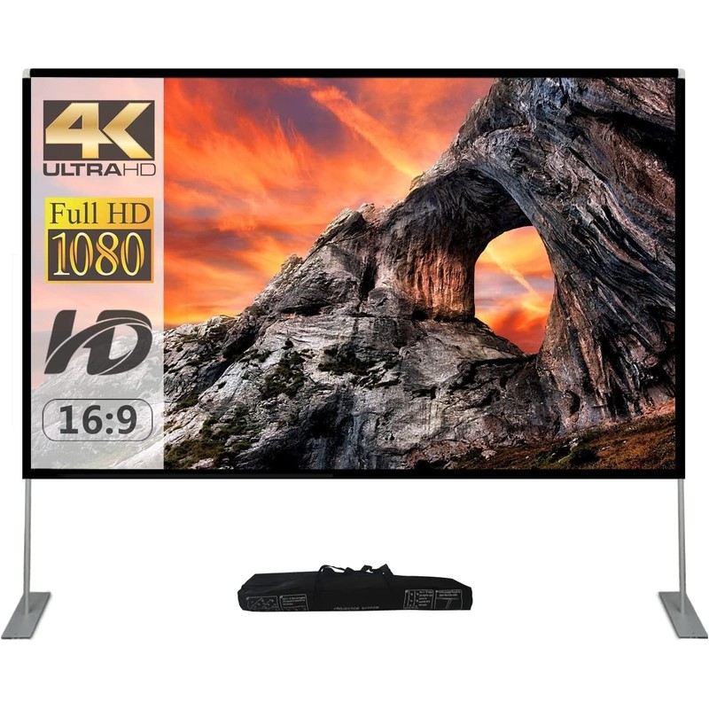 SKERELL Outdoor Projector Screen with Stand 100 Inch: Portable Projection