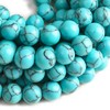 Hixhro 120pcs 6mm Blue Turquoise Gemstone Beads Natural Stone Beads for Jewelry Making with Crystal Stretch Cord Spacer Beads