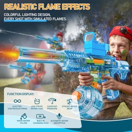 Elektrische Wasserpistole, 32FT Super leistungsstarke Wasserspielzeugpistole, hohe Kapazität, elektrisches Wassergewehr, Spielzeug für Kinder und Erwachsene Garten Pool Strand (UMP45 Blau)