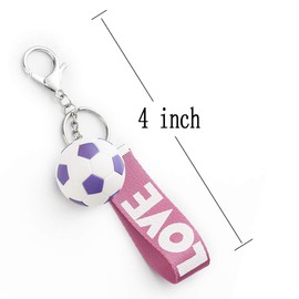 Keele football keychain for boys team sport for kids soccer key ring for men (Pink)