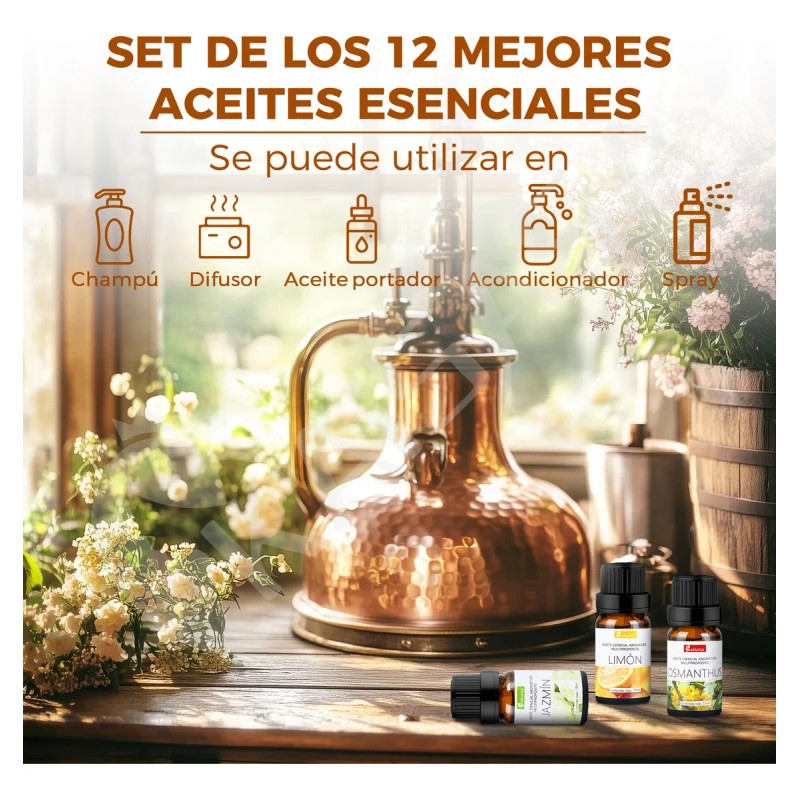 Kaisasa Kit De 12 Aceites Esenciales Aromaterapia Natural