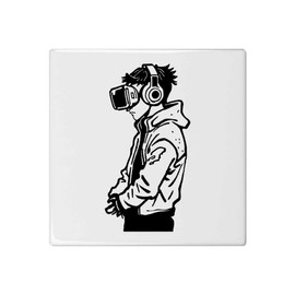 'Virtual Reality Gamer' 108mm Square Ceramic Tile (TD00026573)
