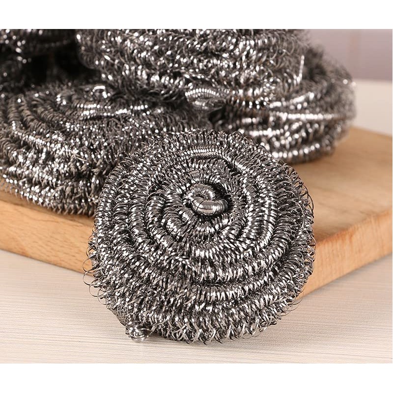 12Pcs Steel Wool 410 Stainless Steel Scourers Scrubber Pad Scouring