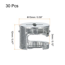 sourcing map Furniture Cam Lock Fasteners 15 x 12mm, 30Pcs Cam Lock Nut Connectors Fittings, Joint Connector Locking Nuts for Cabinet, Drawer, Wardrobe, Panel Connecting, White