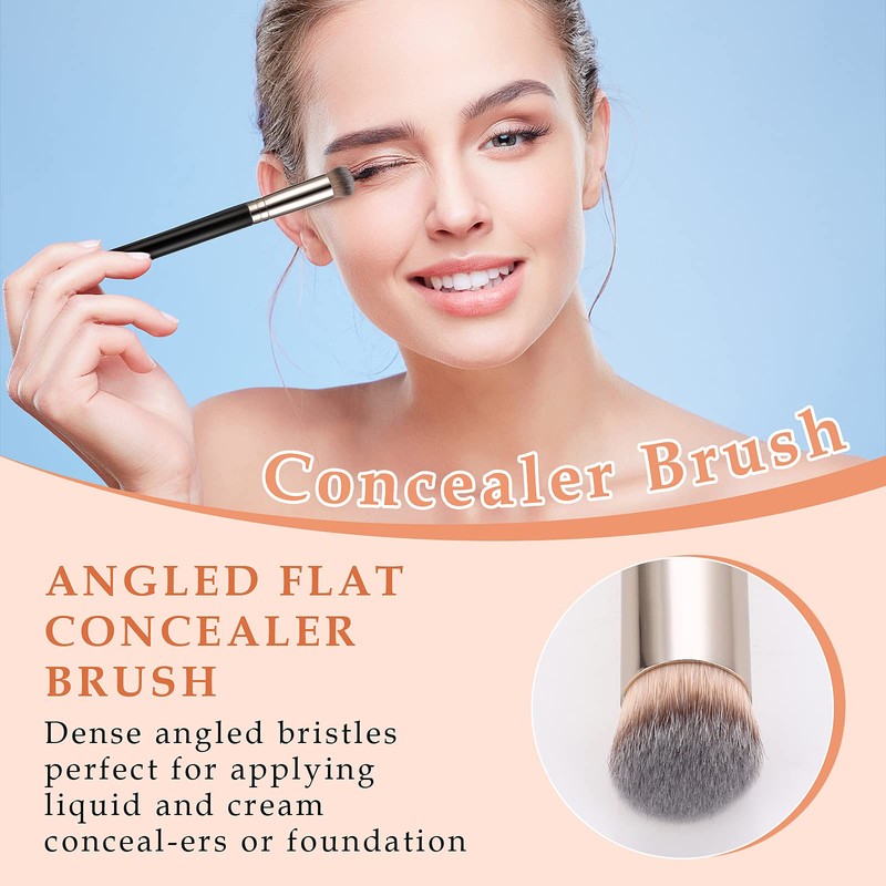 WLLHYF Concealer Brush Foundation Brush, Eye Mini Angled Flat Top
