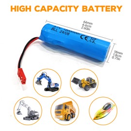 sea jump 2PCS 3.7V 1200mAh Li-ion Battery with USB Charging Cable Suitable for HJ819 DE819 Remote Control Boat Huina 1337 1338 1516 1517 Remote Control Engineering Vehicle RC Toy Car Battery