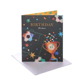 UK Greetings | Birthday Card for Him/Friend | Happy Birthday Gifts | Him, Boys, Men | Football Design | With Envelope | 165 x 190 mm