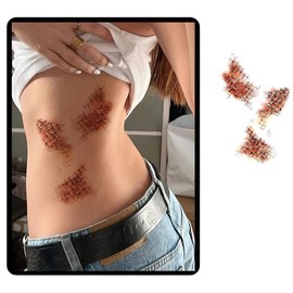 Snake Scales Tattoo Stickers Helloween Gold Python Scales Waterproof emporary Tattoos Stickers for Women Men Girl Adults Holiday Party Decoration Supplies (4 Sheet)