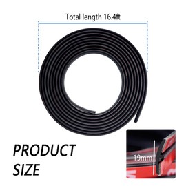 Car Weather Stripping,T-Shape Cuttable Car Windshield Trim Sunroof Seal with Self Adhesive,Waterproof Rubber Edge Trim for Cars Trucks SUVs (19mm/16.4Ft)