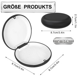 Denture Container, Pack of 2 Braces Box, Denture Box, Braces Box, Prosthesis Box, Dental Splint Box for Storing Braces or Dental Splints (Black White)