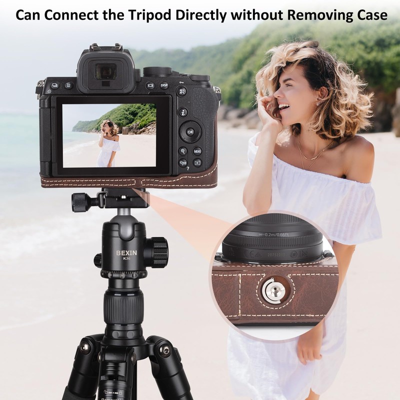 MUZIRI KINOKOO Case for Nikon Z50 II Camera, PU Leather
