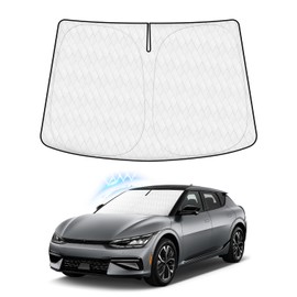 KUST Windshield Shade Custom Fit for Kia EV6 2022 2023 2024 2025 Sun Shade Front Windshield Sun Visor Foldable Thicker 5-Layer Block Heat and Sun UV Rays