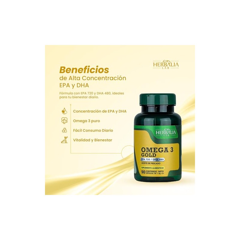 Omega 3 Gold de Alta Potencia, EPA 720 / DHA
